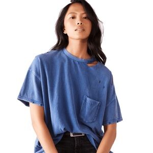 We The Free Distressed Blue Tee